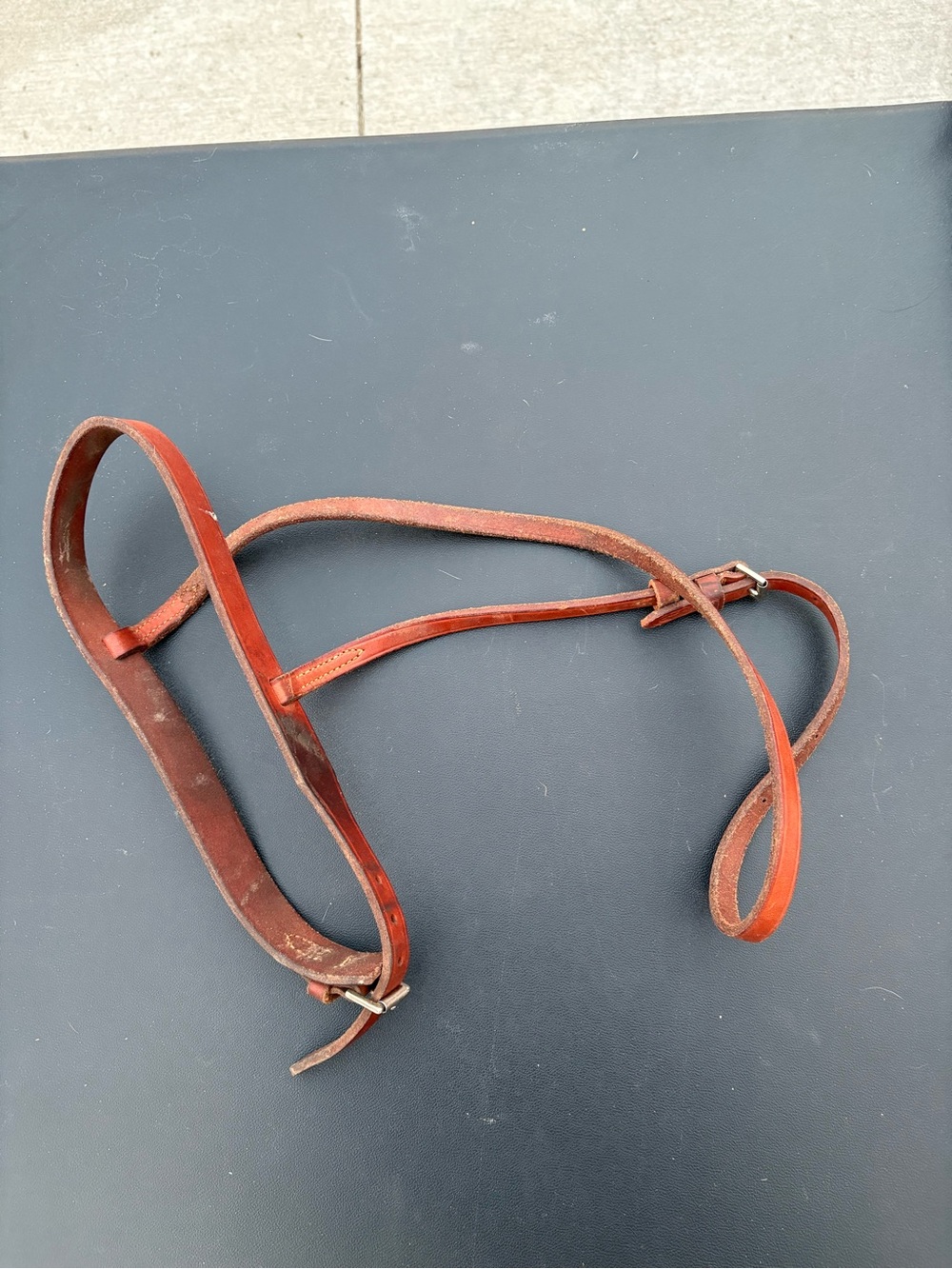 Vintage Leather Nose Band Western Headstall Bridle Champion Turf Made in USA